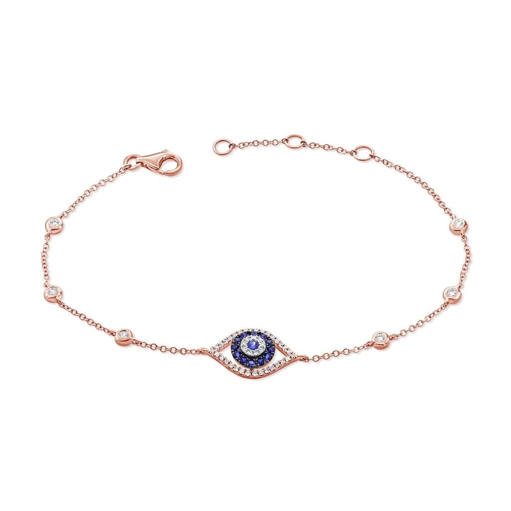 Sabrina Designs 14k Gold Sapphire & Diamond Evil Eye Bracelet 1