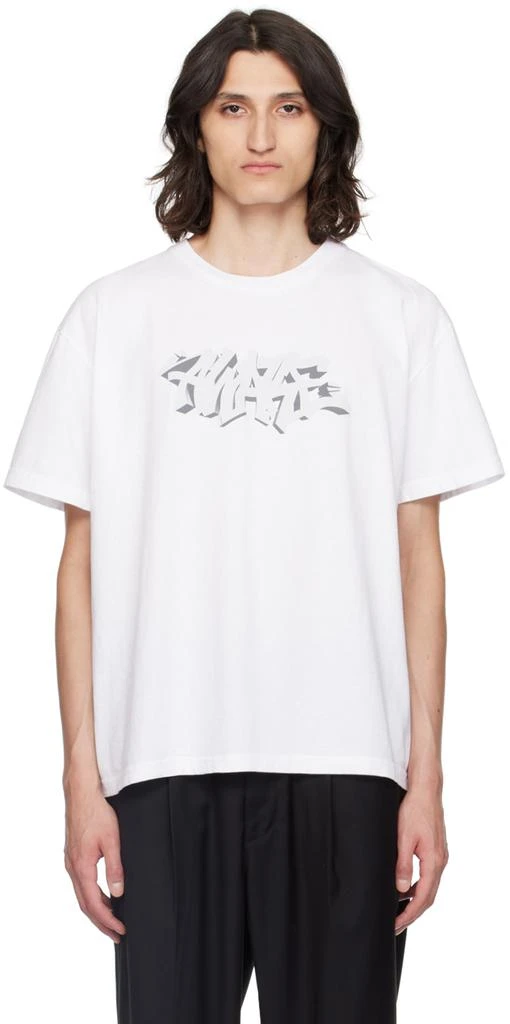 Awake NY White Print T-Shirt 1