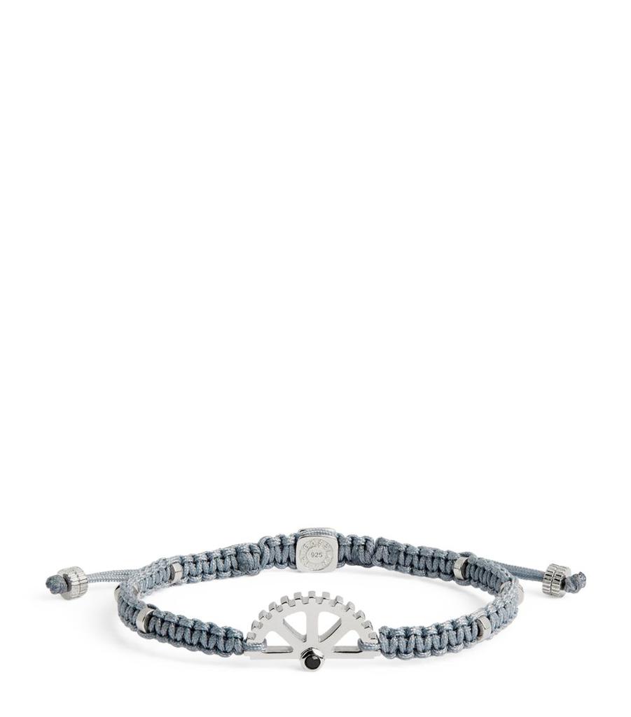 Tateossian Rhodium-Plated Silver Puzzle Gear Bracelet