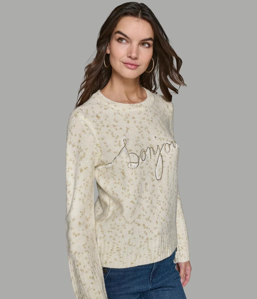 Karl Lagerfeld Paris BONJOUR SCRIPT LUREX SWEATER 1
