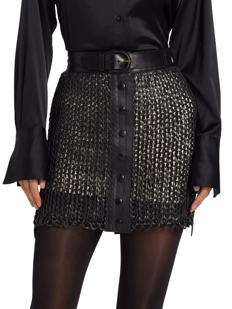 Nonchalant Label Kaiden Leather Knit Miniskirt 3