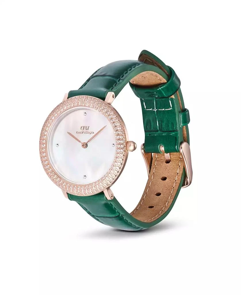 Daniel Wellington Women's Analog Green Leather Watch, 32mm 2