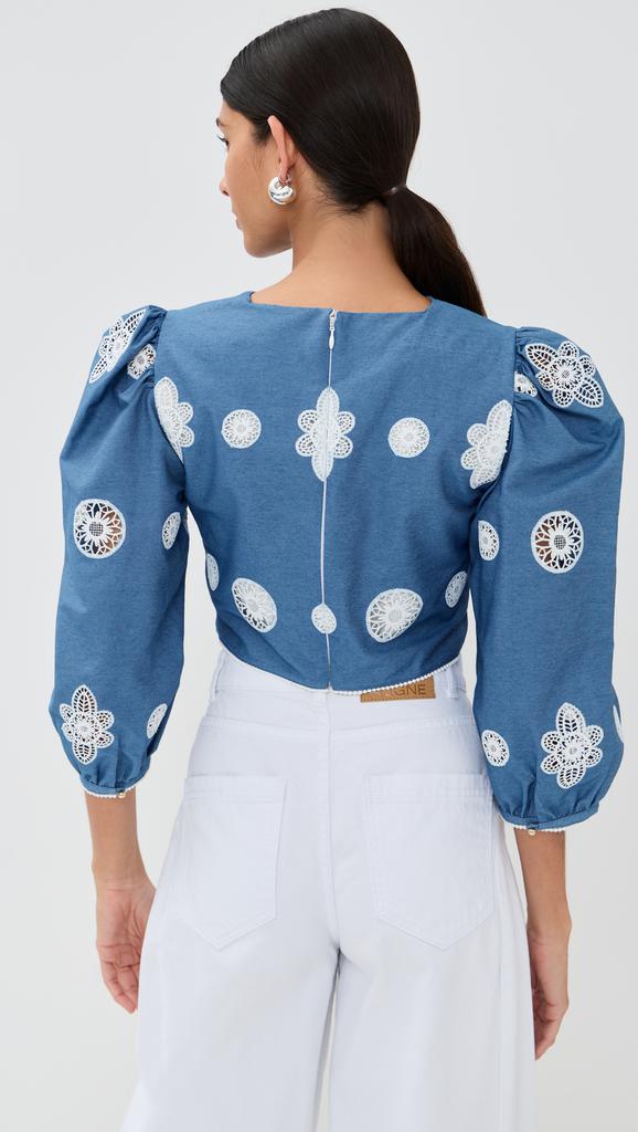 Borgo de Nor Alfie Denim Lace Top