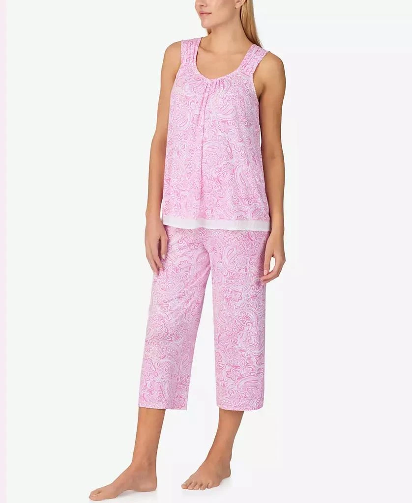 Ellen Tracy Women's Sleeveless Crop Pajama Set 3