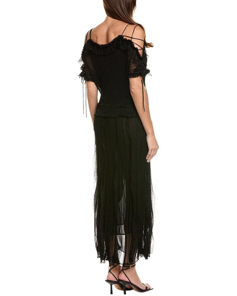 Valentino Pleated Cold-Shoulder Silk-Blend Maxi Dress 2