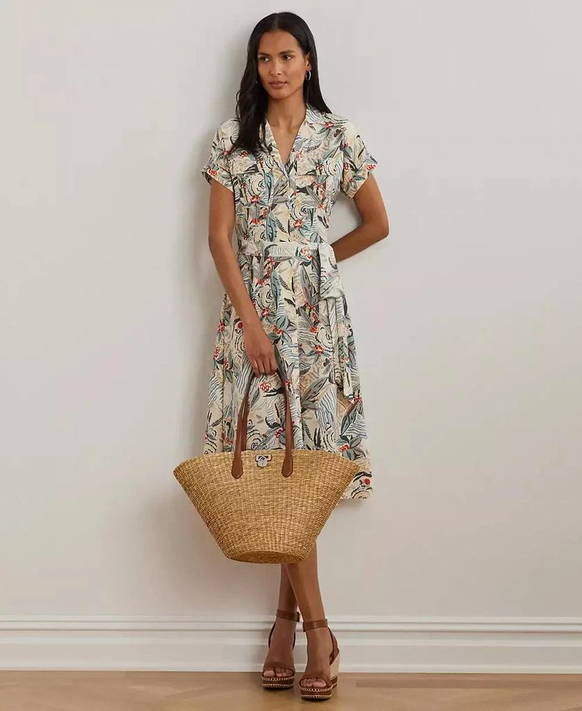 Ralph Lauren Women's Print Belted Crepe Camp Shirtdress, Regular & Petite 5