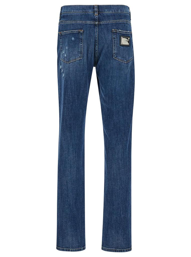 Dolce & Gabbana Dolce & Gabbana Logo Plaque Distressed Skinny Jeans