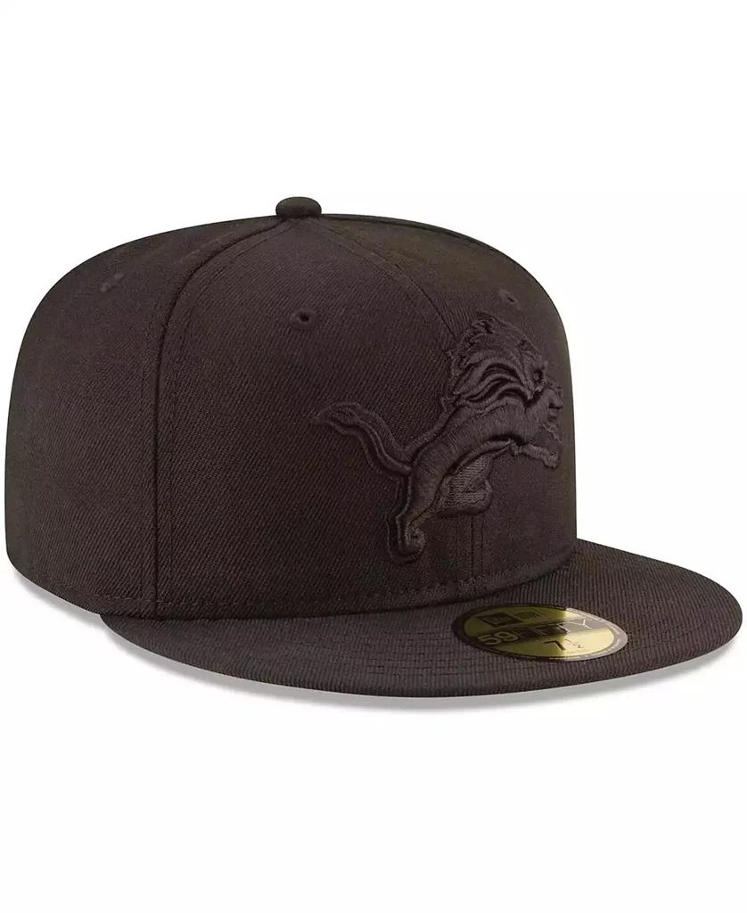 New Era Men's Detroit Lions Black on Black 59FIFTY Fitted Hat 3