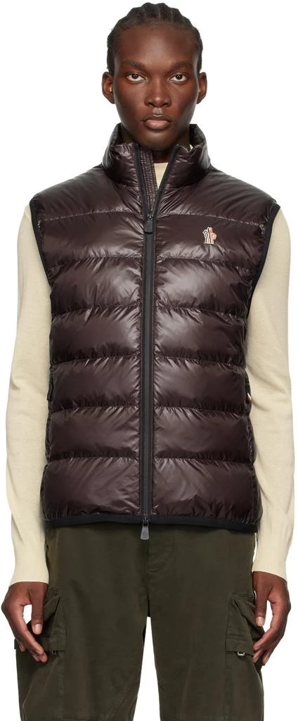 Moncler Brown Paneled Down Vest 1
