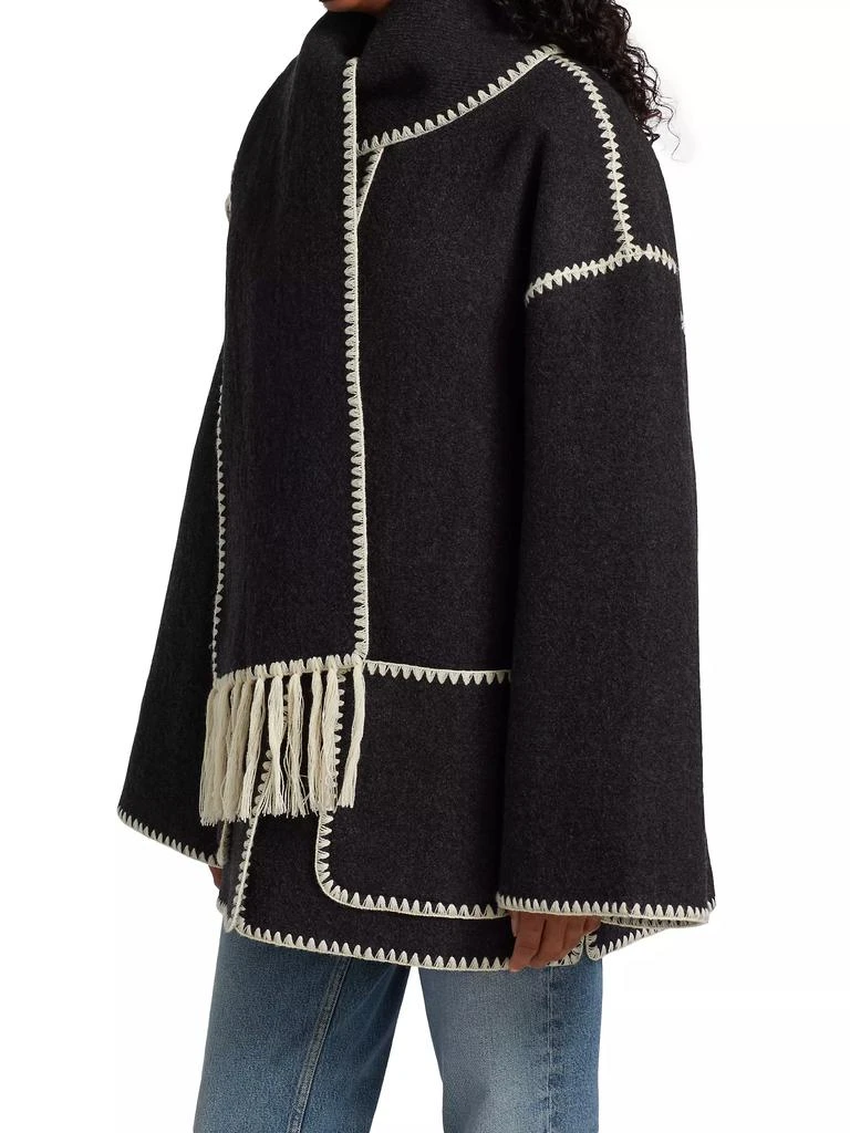 Toteme Embroidered Wool-Blend Scarf Jacket 4