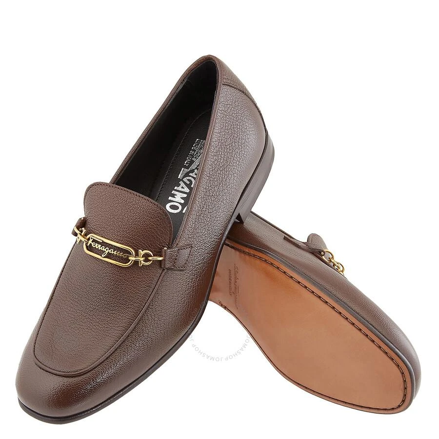 Salvatore Ferragamo Salvatore Ferragamo Men's Chocolate Ferragamo Chain Ornament Moccasins 2