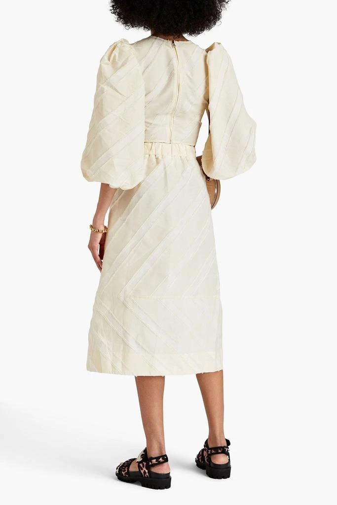 Ganni Cropped frayed taffeta top 3