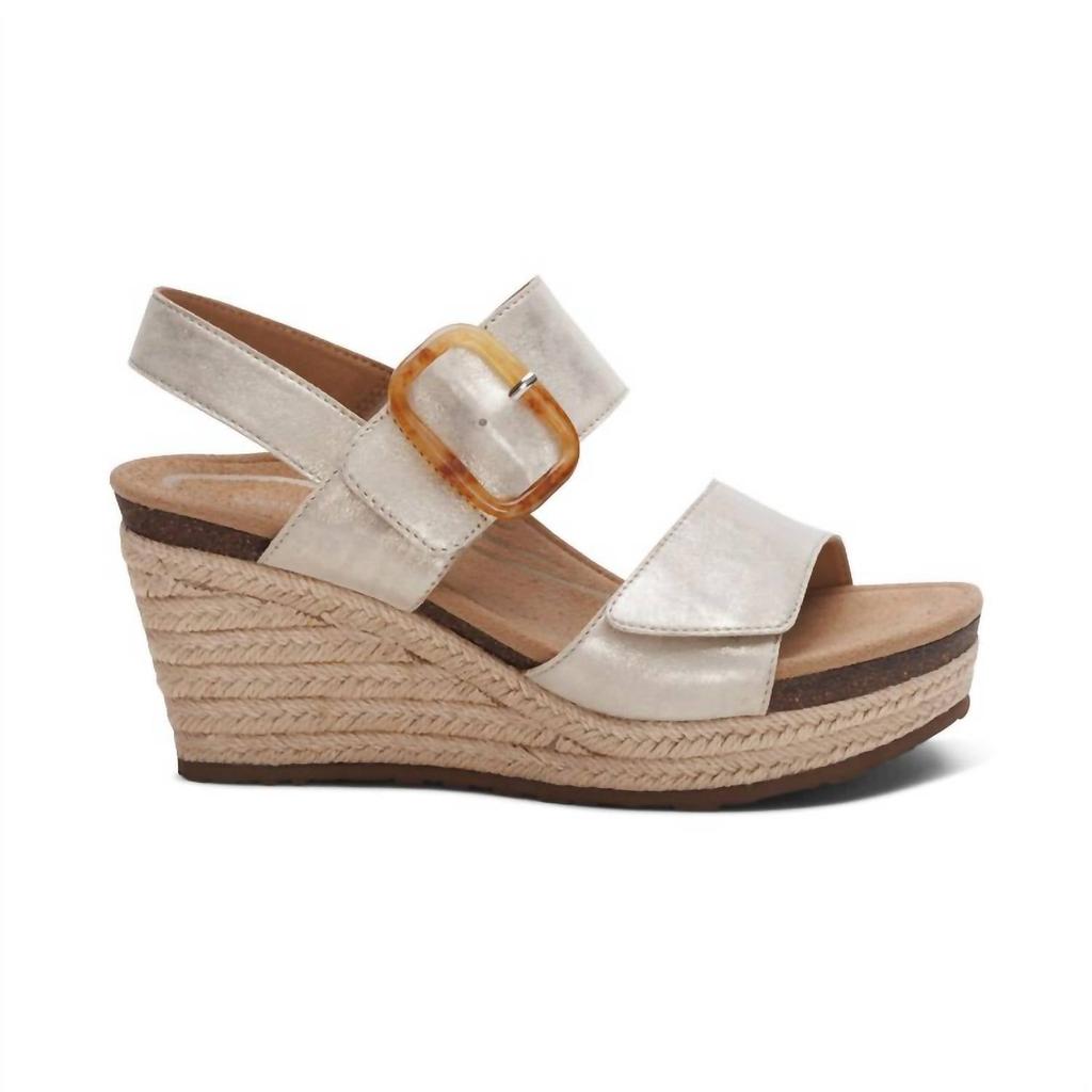 Aetrex Women's Ashley Arch Support Wedge In Champagne