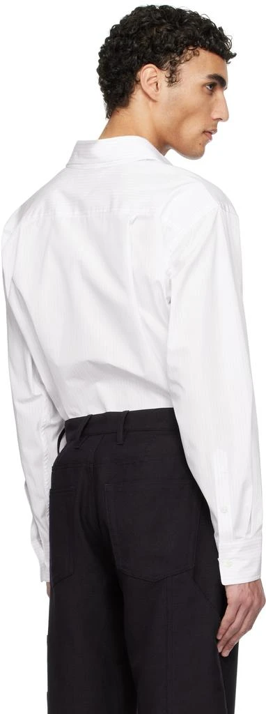 Recto White Double Collar Stripe Shirt 3