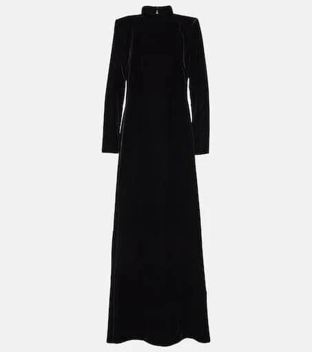 Oscar de la Renta High-neck velvet gown 1