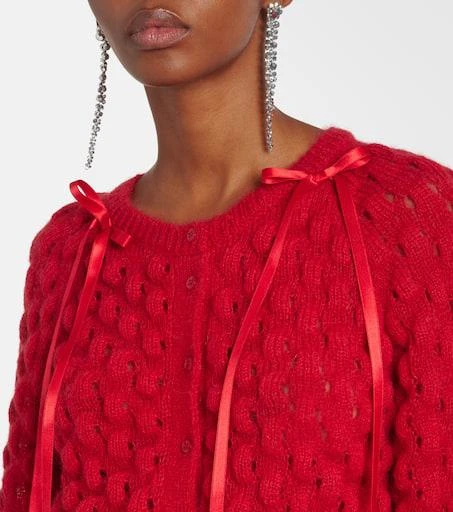 Simone Rocha Bow-detail open-knit wool-blend cardigan 4