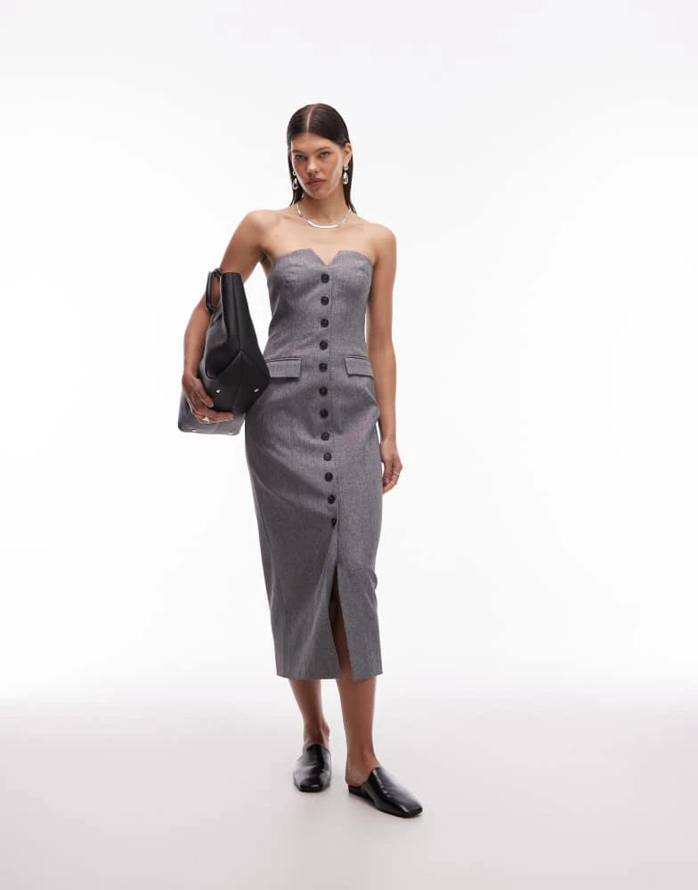 knee length dresses for ladies Pink Tailored Lace Midi Dress main image 0