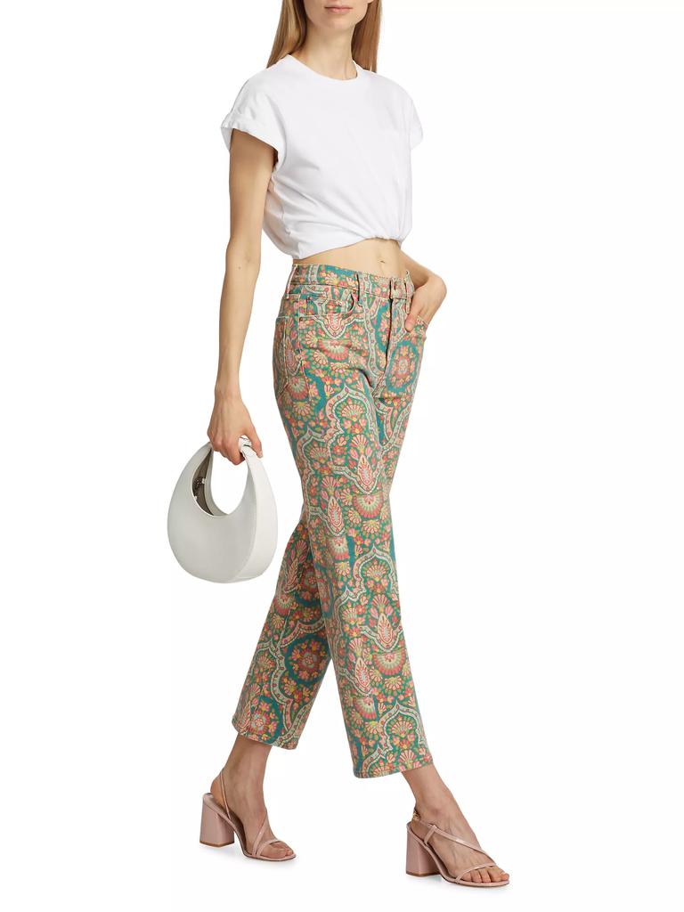 Mother Rambler Printed Ankle-Crop Jeans