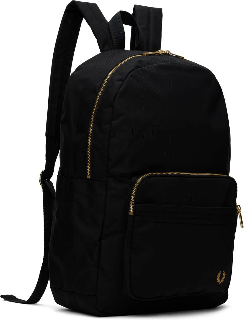 Fred Perry Black Textured Nylon Backpack 2
