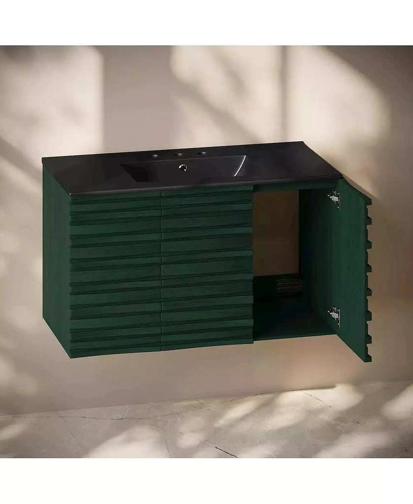 Swiss Madison 36" MDf 3-Hole Widespread Sink Top Wall-Mounted Bathroom Vanity 3