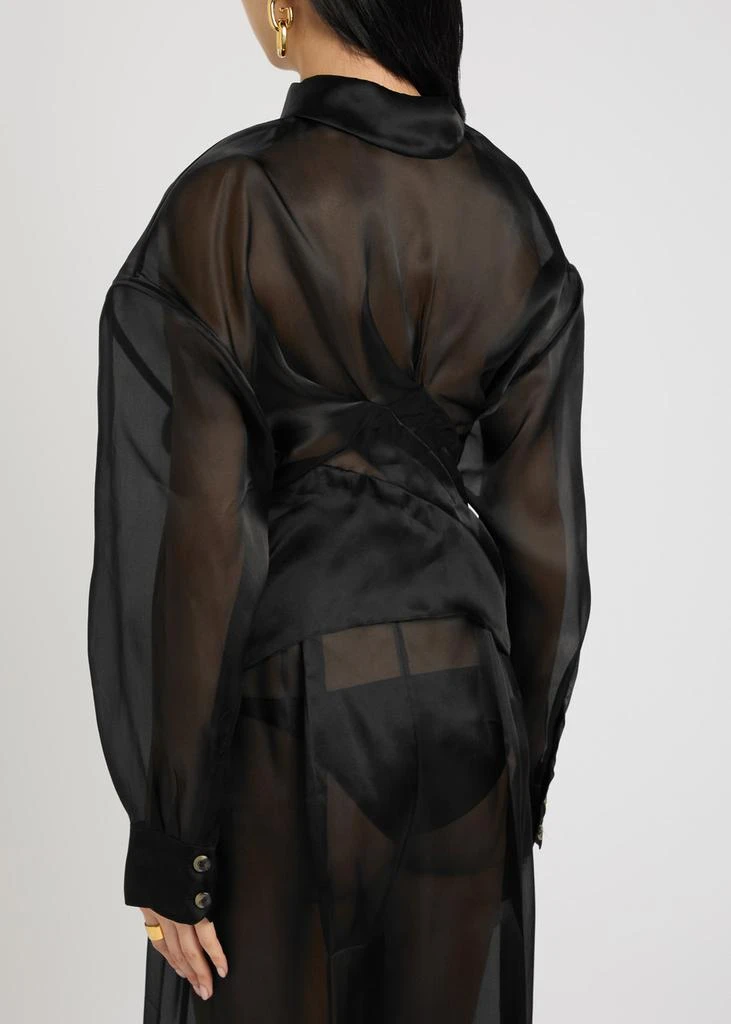 A.W.A.K.E MODE Darted silk-organza shirt 3