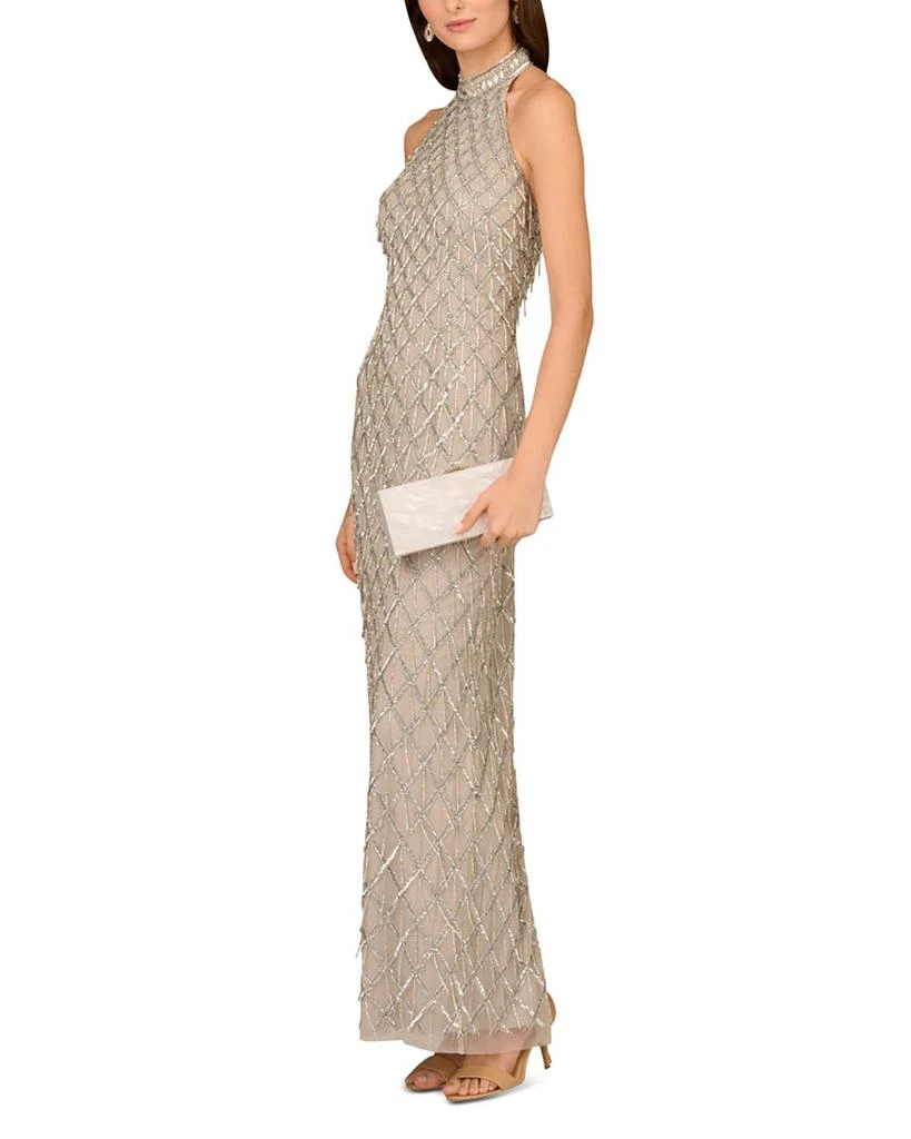 Aidan Mattox Beaded Halter Gown 5