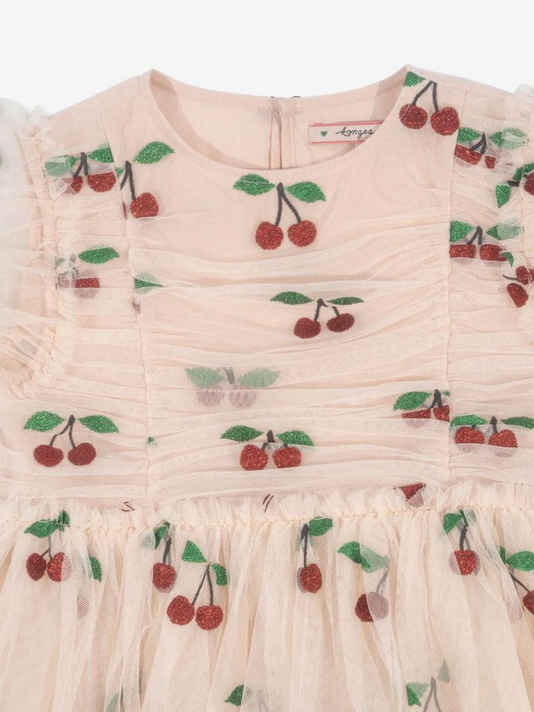 Konges Slojd Girls Tullie Cherry Dress in Ivory 4