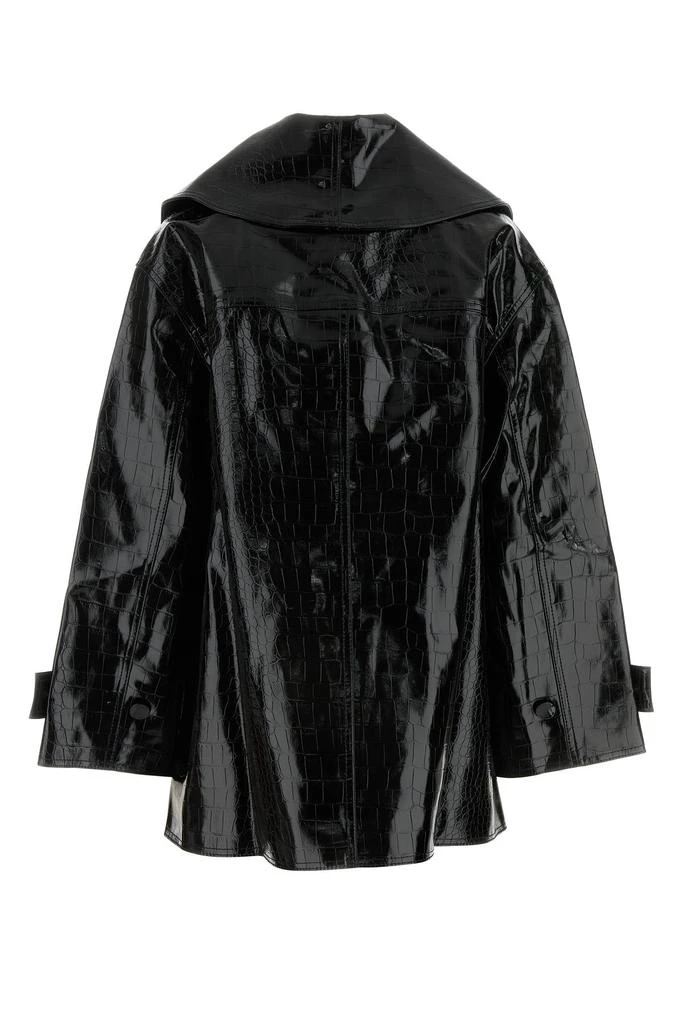 Ganni Black synthetic leather coat 1