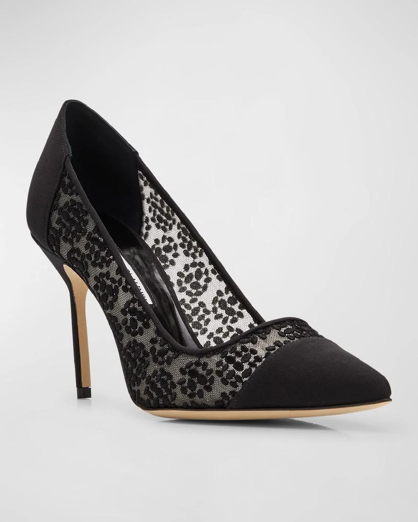 Manolo Blahnik Capcour Lace Cap-Toe Pumps 3