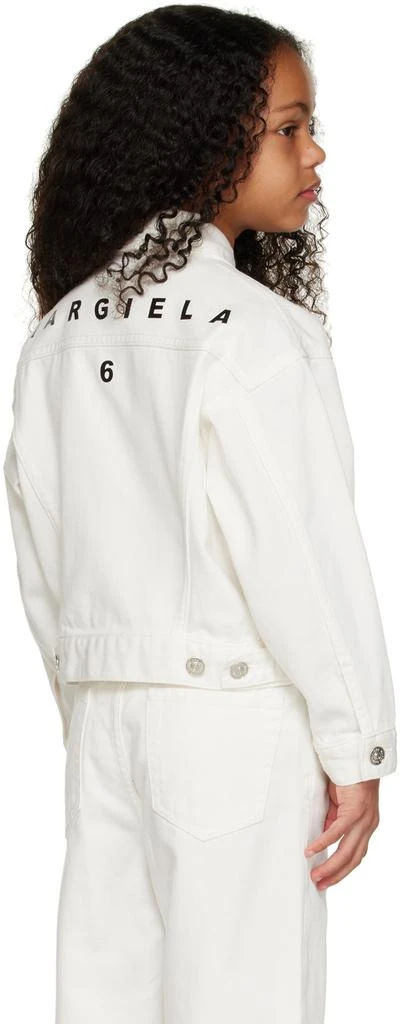 MM6 Kids Off-White Printed Denim Jacket 3