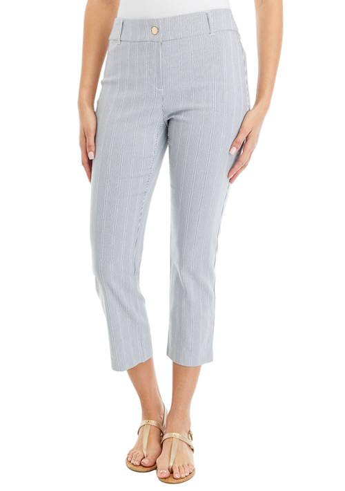 Rafaella Petite Striped Straight Leg Pants