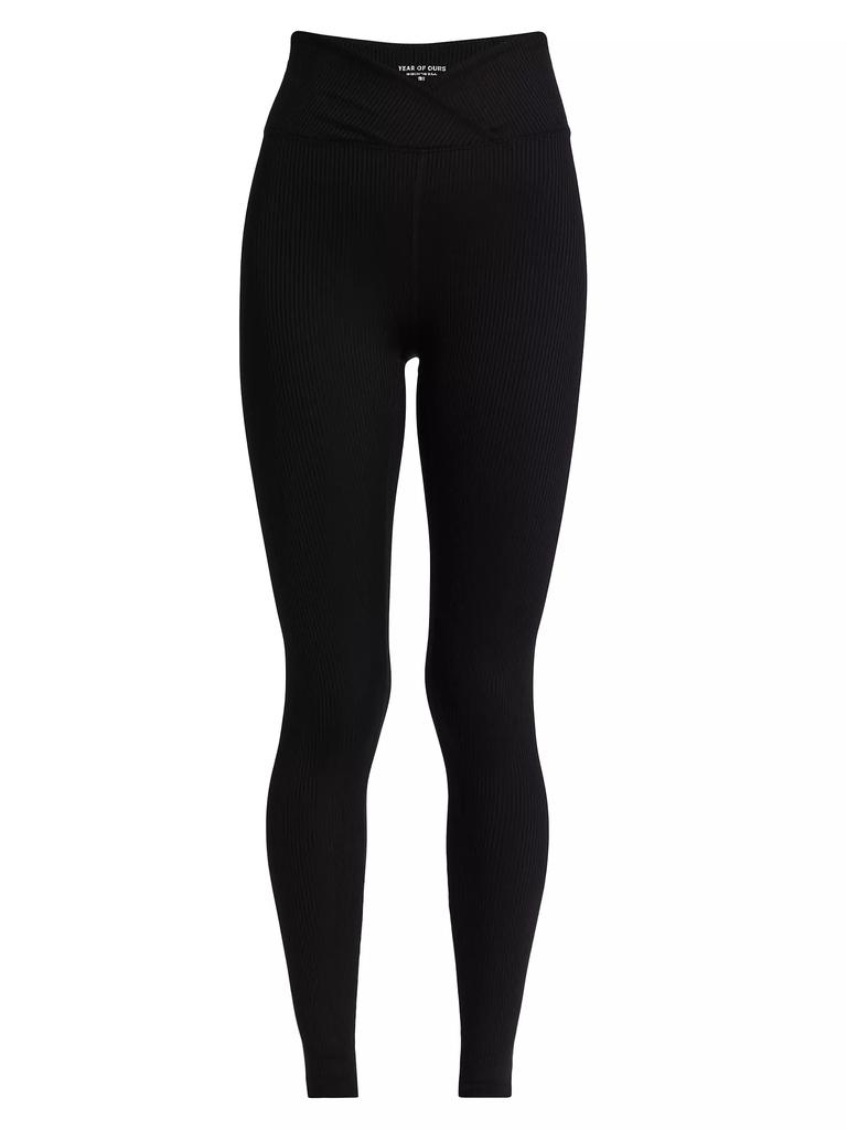 Year of Ours Veronica Crossover Rib-Knit Leggings