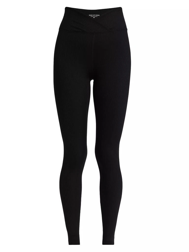 Year of Ours Veronica Crossover Rib-Knit Leggings 1