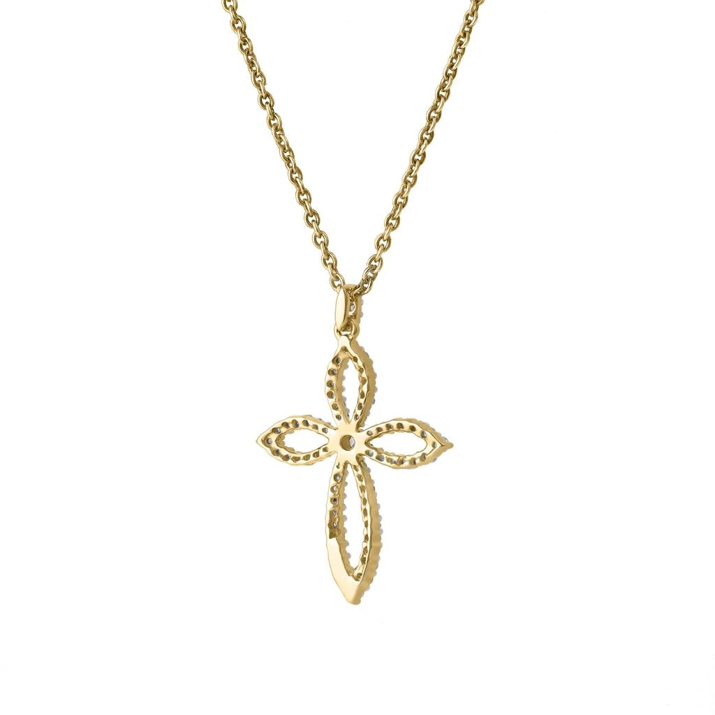 LuvMyJewelry Heavens Whisper 10K Gold Diamond Cross Pendant - 0.25 CT 3