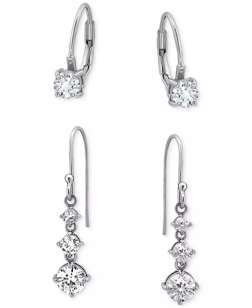 Giani Bernini 2-Pc. Set Cubic Zirconia Leverback 
Dangle Drop Earrings in Sterling Silver, Created for Macy
s