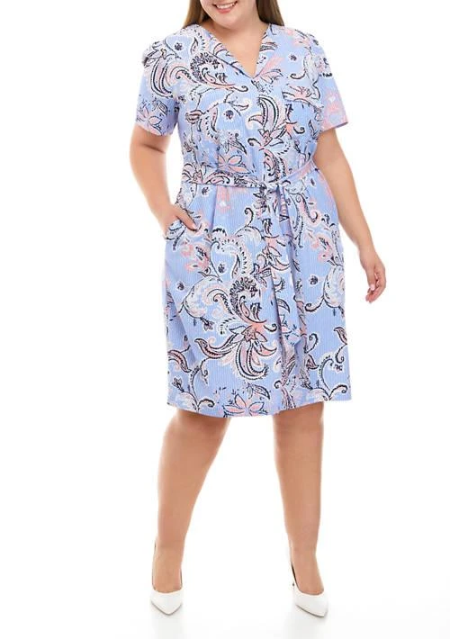 JONES NEW YORK New York Plus Size Short Sleeve Shirtdress 1
