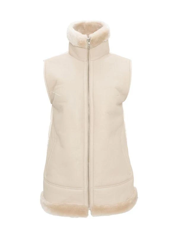 WOLFIE FURS Sherling Zip Front Down Vest 1