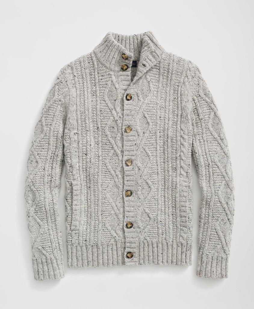 Brooks Brothers Aran Knit Cardigan in Donegal Merino Wool