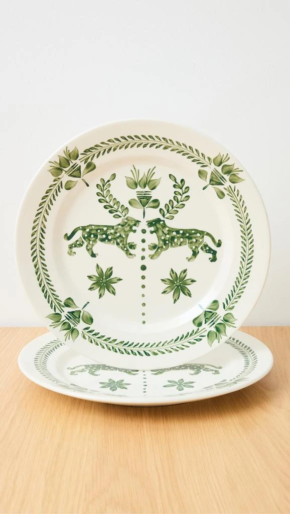JOHANNA ORTIZ Dark Jungle Sabor Ancestral Dinner Plate Set of 2 3