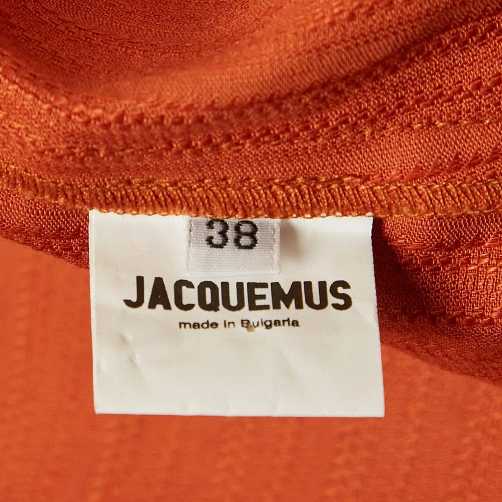 Jacquemus Jacquemus Orange Linen Blend Le Souk Wrap Dress M 5