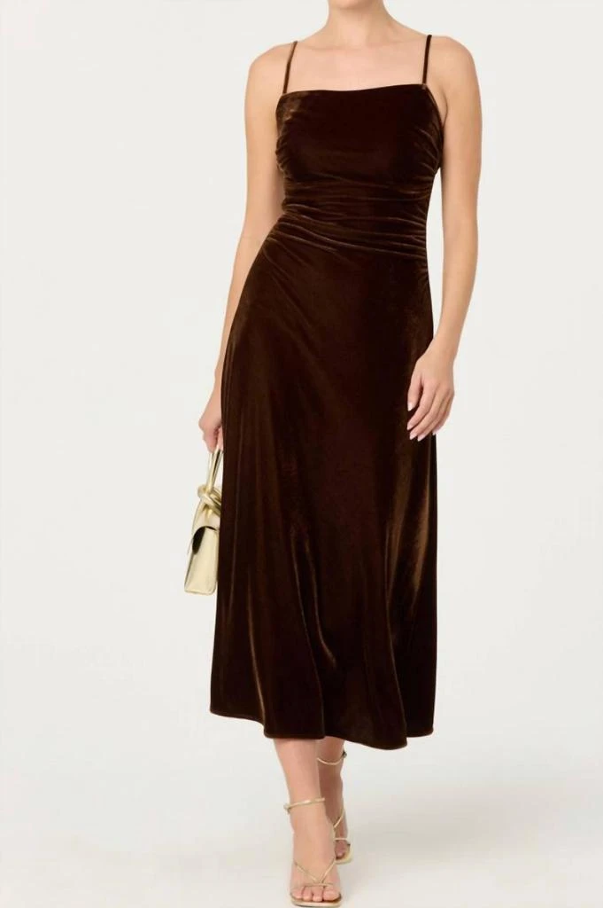 knee length dresses for ladies Eleni Linen-Blend Midi Dress