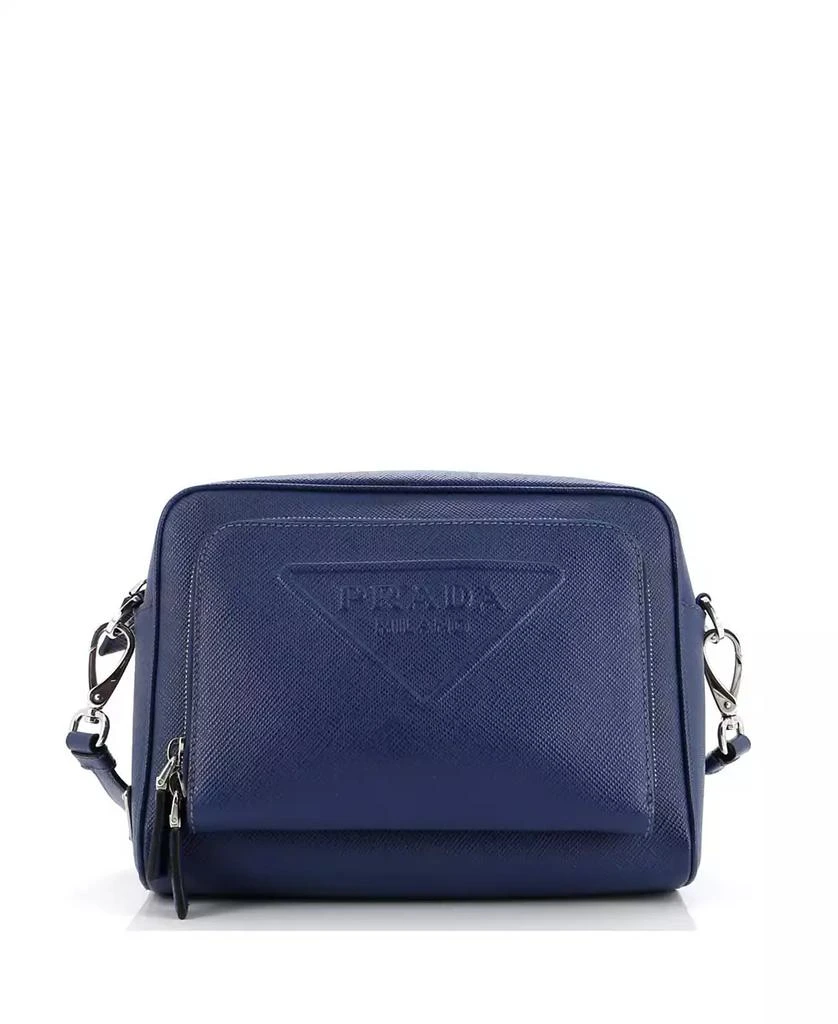 Replica Handbags Prada Small Triangle Logo Messenger Bag Embossed Saffiano Leather