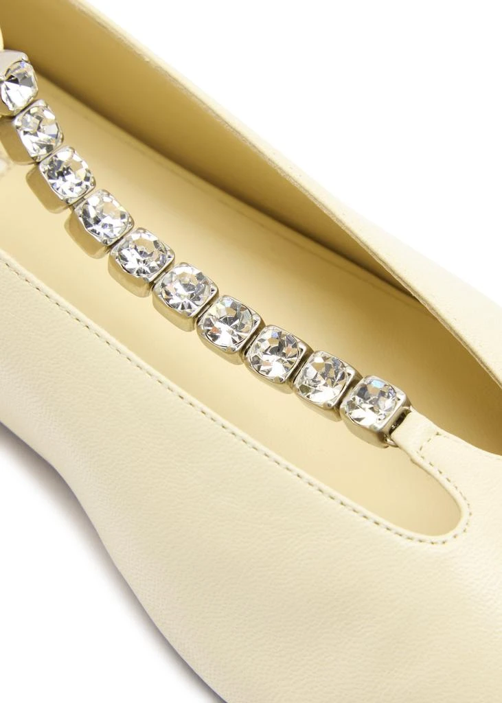 Jil Sander Crystal-embellished leather ballet flats 4
