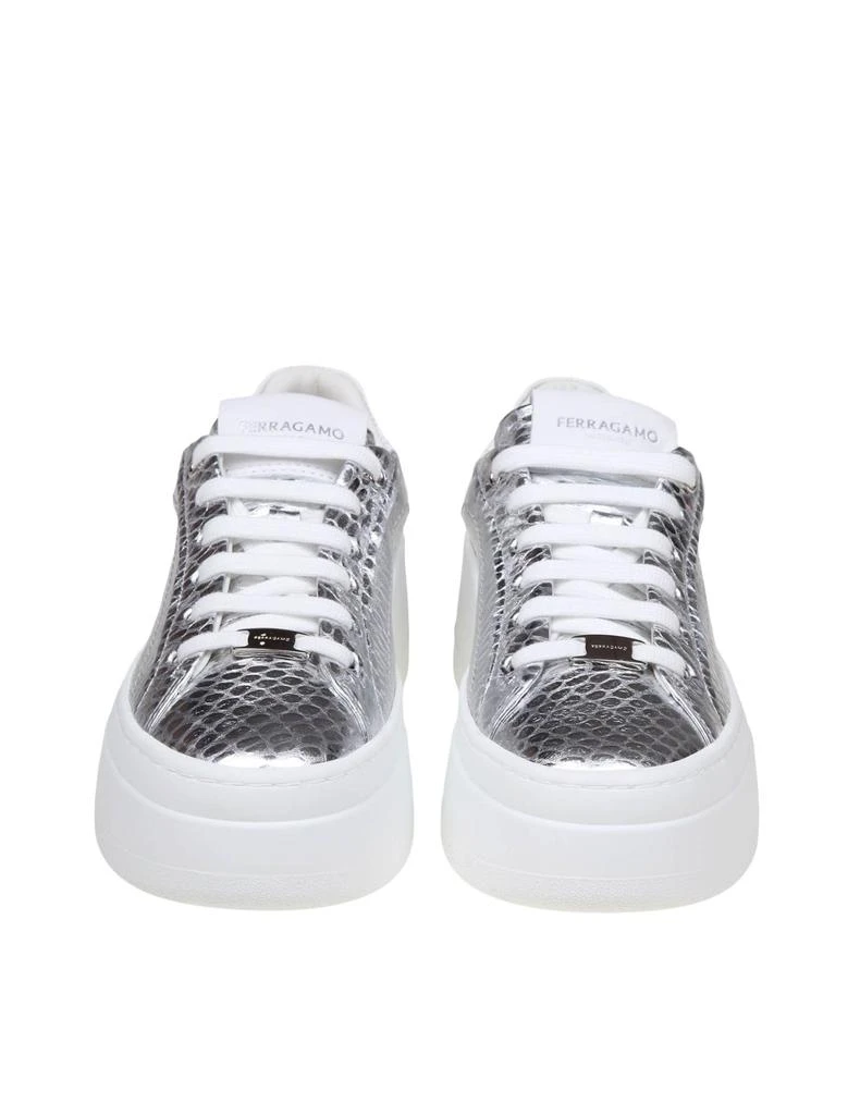 Ferragamo Sneakers Dahlia In Pelle Colore Argento 3