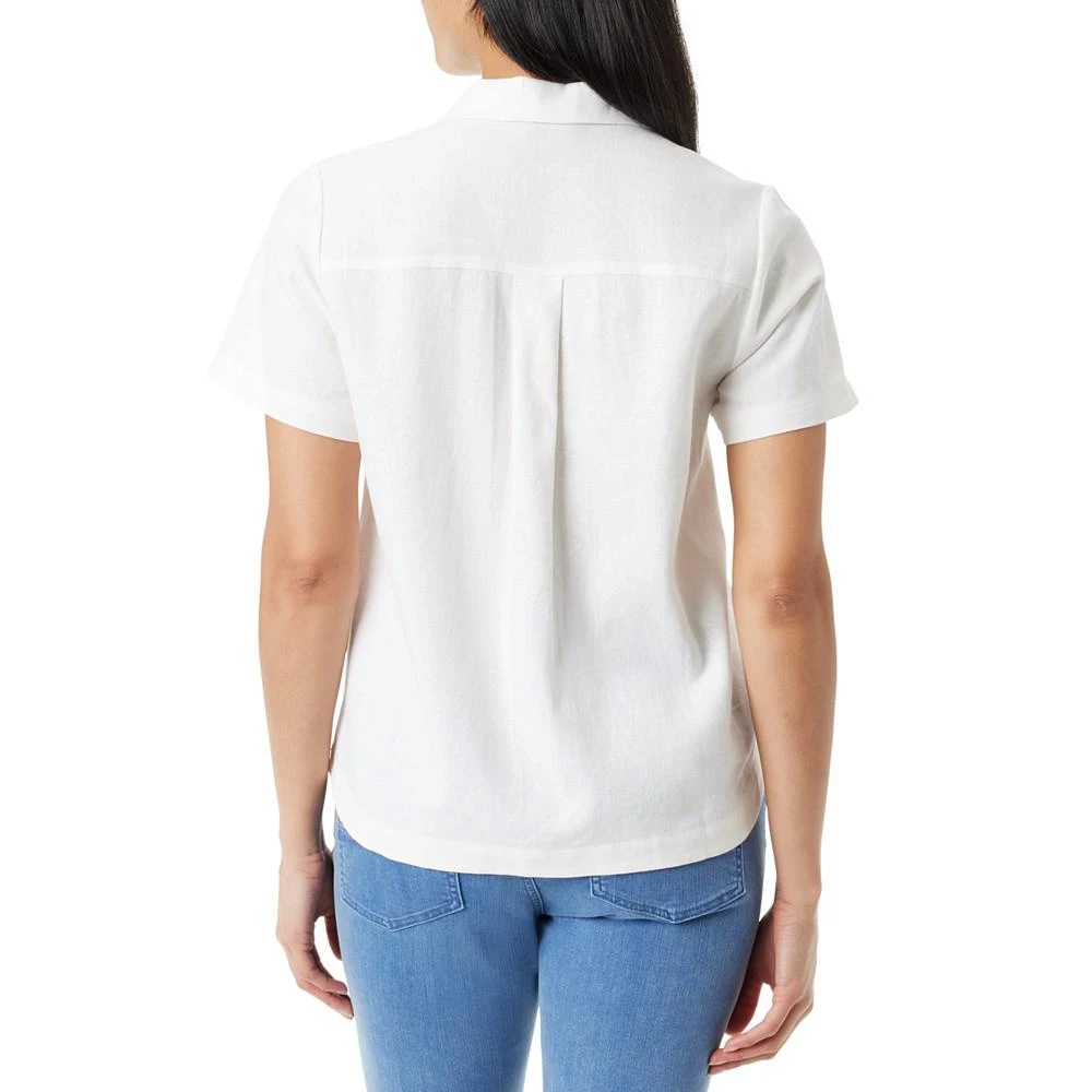 Gloria Vanderbilt Women's Linen-Blend Button-Up Camp Shirt 2