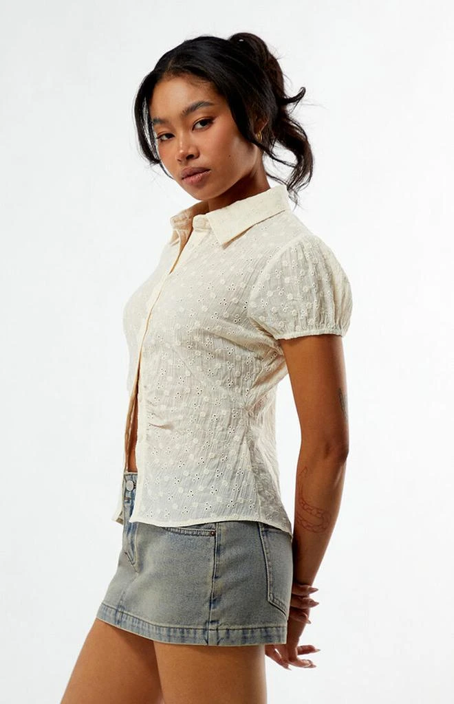 Your Favorite Magnolia Eyelet Short Sleeve Button Shirt 3