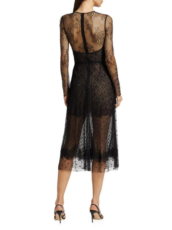 Oscar de la Renta Point D'esprit Tulle & Lace Dress 2