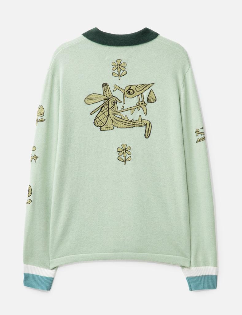 Brain Dead LEX HALF ZIP SWEATER