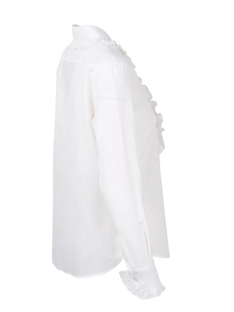 Yves Saint Laurent Saint Laurent Striped Ruffled Bib Shirt 3