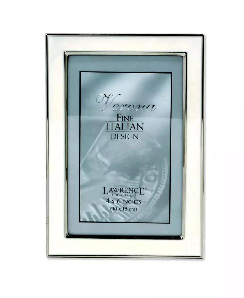 Lawrence Frames Silver Plated Metal with White Enamel Picture Frame - 4" x 6"
